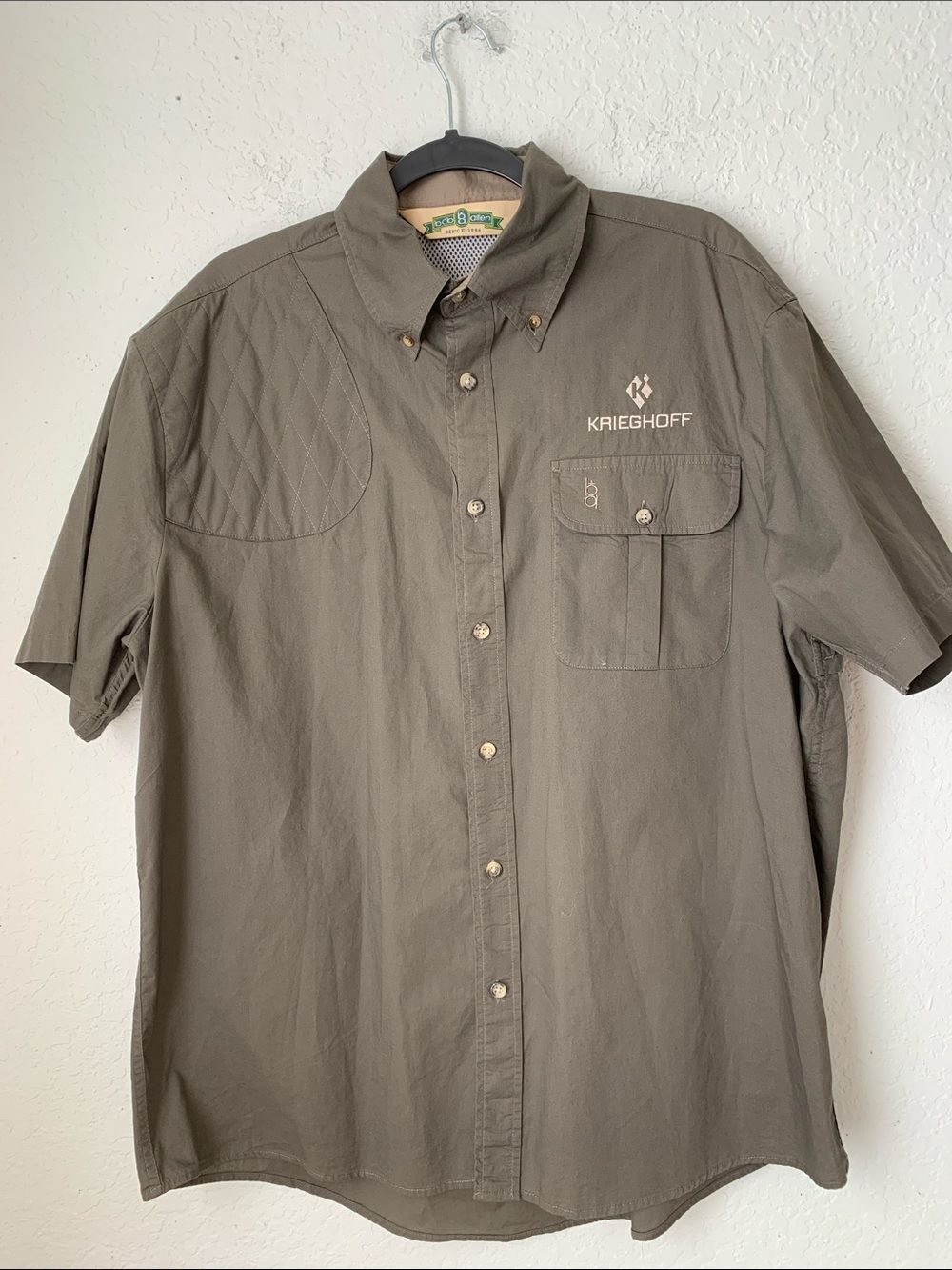 Bob Allen Men's Brown Short-Sleeve Button-Down Shooting Shirt Size XL